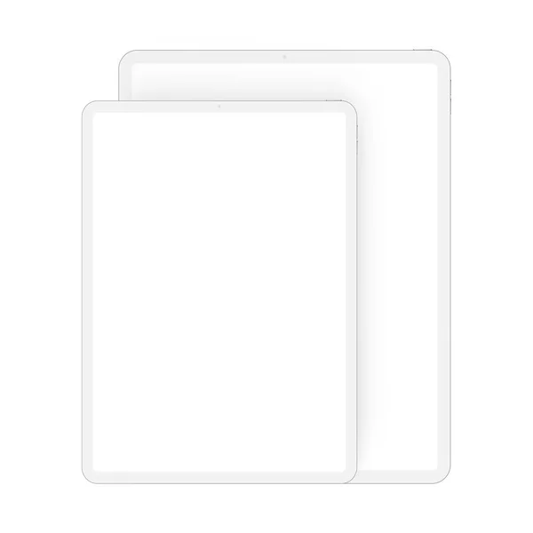 粘土タブレットコンピュータ垂直モックアップ 白の背景に隔離され フロントビュー ベクターイラスト — ストックベクタ