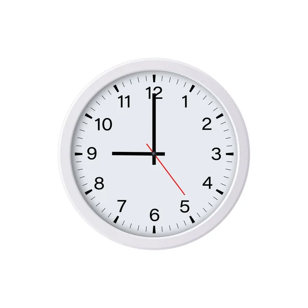 Çember Saat Yüzü Beyaz Arka Planda Izole Edilmiş Saat Yönünde — Stok Vektör