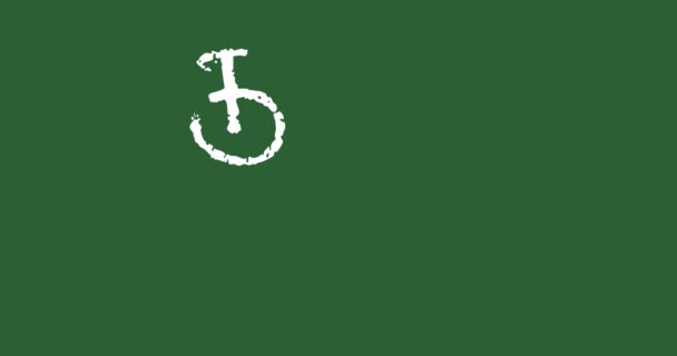 Вернемся Школьному Тексту Написанному Мелом Зелёной Доске Анимация Эффектом Почерка — стоковое видео
