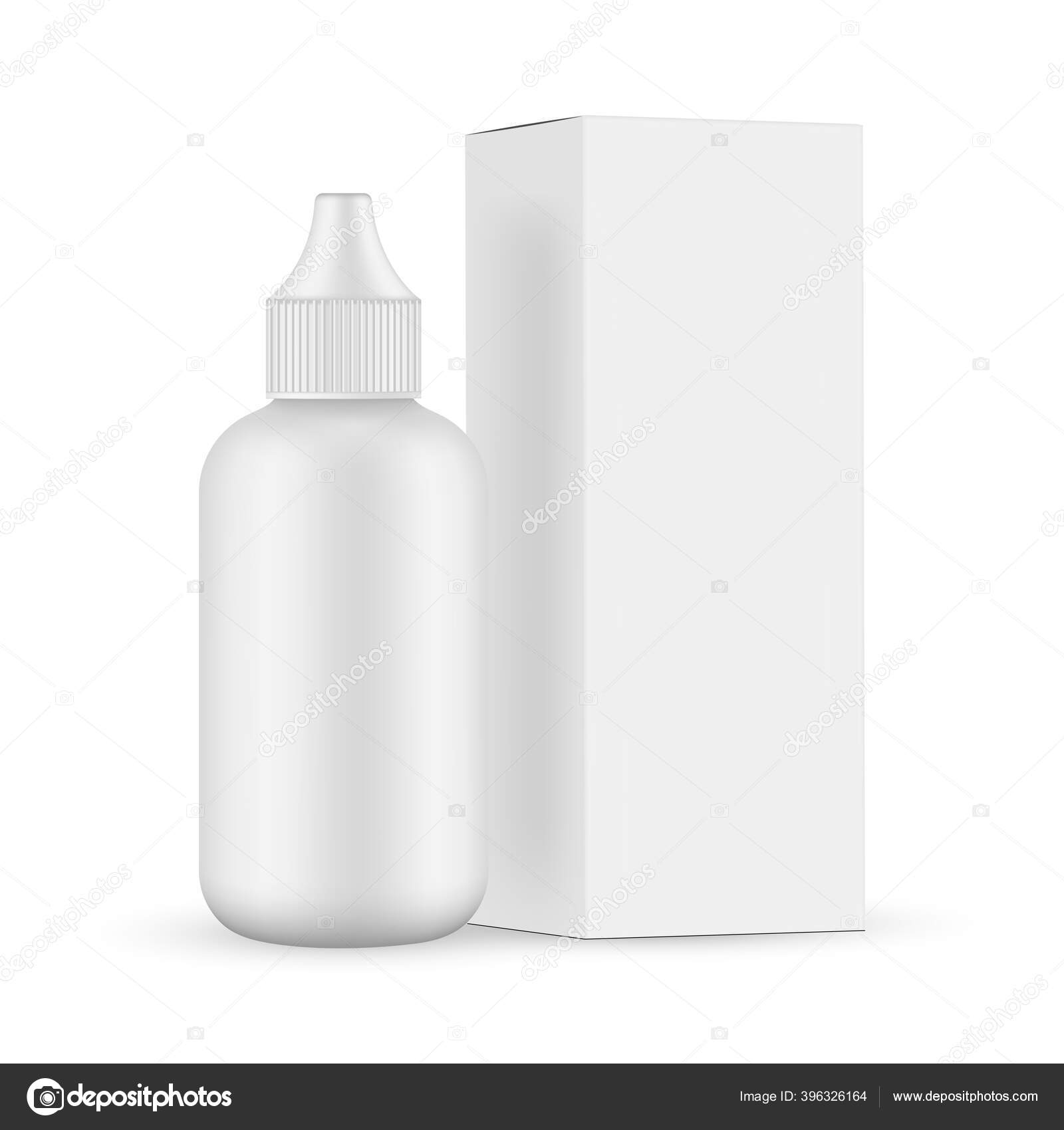 Download Plastic Unicorn Dropper Bottle Paper Box Mockup Side View Isolated Vector Image By C Evgeniyzimin Vector Stock 396326164