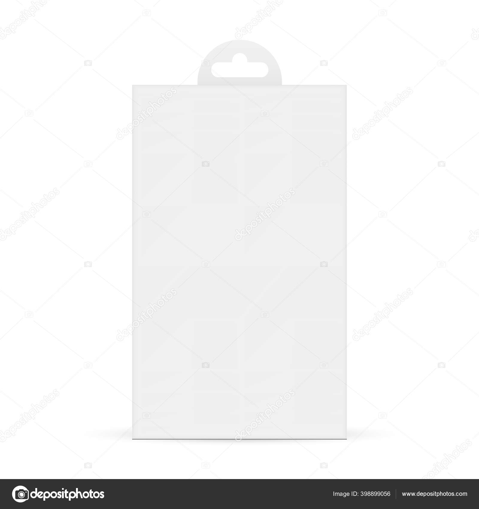 Download Paper Box Hang Tab Isolated White Background Front View Packaging Vector Image By C Evgeniyzimin Vector Stock 398899056