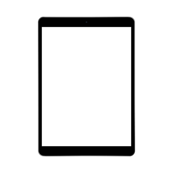 Modèle Moderne Tablette Noire Avec Écran Vertical Vierge Isolé Sur — Image vectorielle