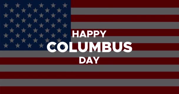 Happy Columbus Day Animiertes Banner Oder Grußkarte Mit Auftauchendem Text — Stockvideo