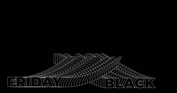 创意排版文字动画 抽象飞行文字黑色星期五回响效果 — 图库视频影像