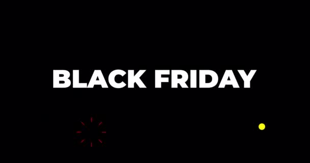 Black Friday Încadrează Sări Text Animat Explozii Artificii Banner Publicitar — Videoclip de stoc