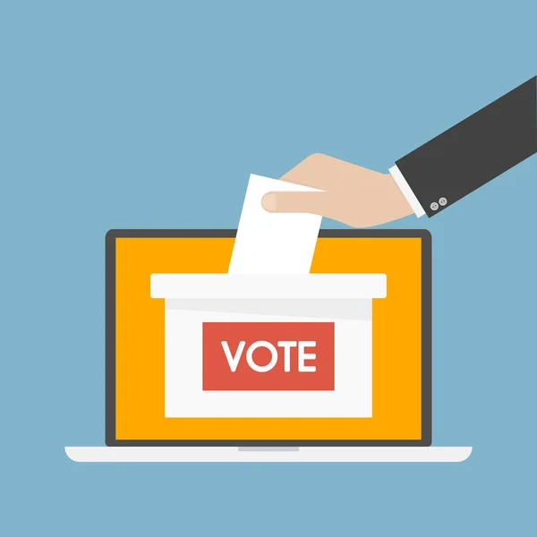 El kağıt oy sandığı koymak. Oy verme kavramı.