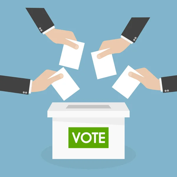 Τοποθέτηση Χαρτιού Στην Κάλπη Στο Χέρι Έννοια Της Ψήφου — Διανυσματικό Αρχείο