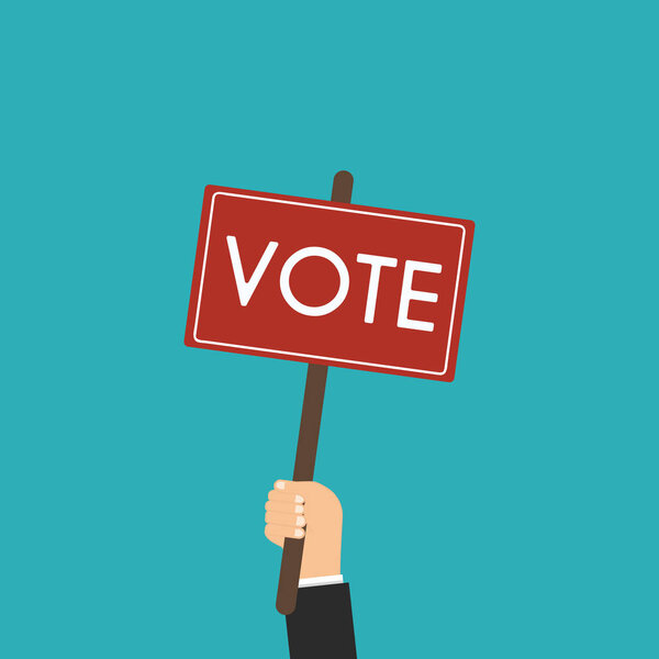 Voting concept in flat style, Presidential Election Voting Poster. 