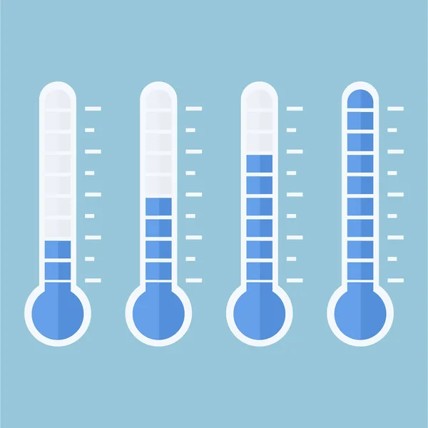 Equipo de termómetro que muestra clima caliente o frío. Termómetro I — Archivo Imágenes Vectoriales