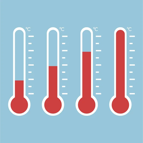 Thermometer apparatuur weergegeven: warm of koud weer. Thermometer ik — Stockvector