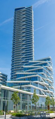 Aarhus Deniz Feneri Kulesi Modern Cam Cephesi Dikey Görünümü