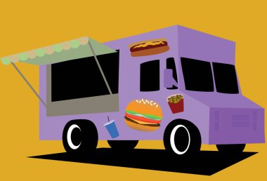 An illustration of a vending machine containing different kinds of snacks and drinks. 