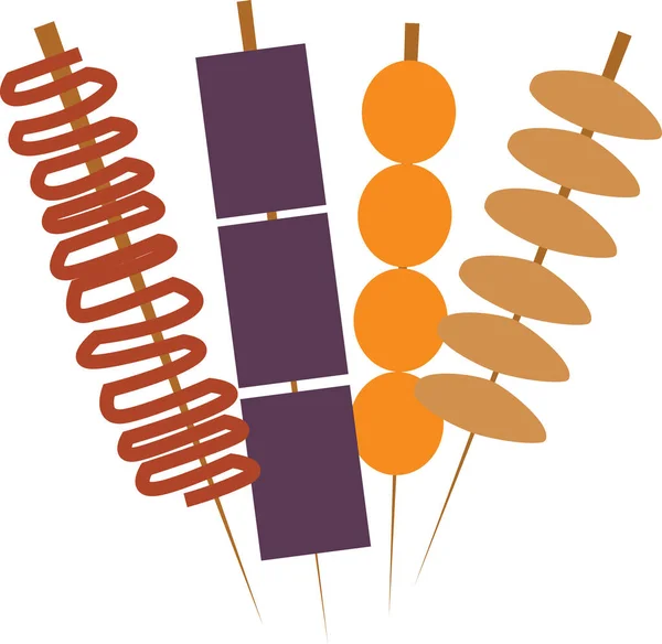 An illustration of a vending machine containing different kinds of snacks and drinks. 