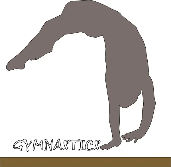 An illustration of an athlete doing gymnast on a balance beam.