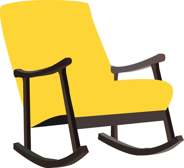 An illustration of yellow wooden rocking chair.