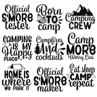 Kamp ekibinde doğmuş resmi S 'more testçisi. Mutlu bir yer. Kamp alıntılarını tekrarlamayı bırak.