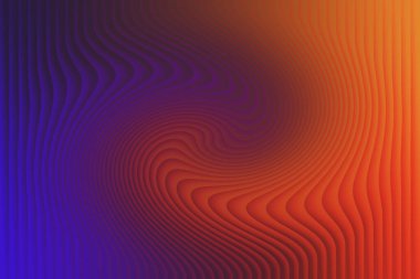 Canlı bir soyut görüntü, koyu mordan parlak turuncuya dönüşen girdaplı bir gradyan deseni içerir. Bu dinamik görsel, modern tasarım projeleri için mükemmel bir hareket ve enerji hissi yaratır..