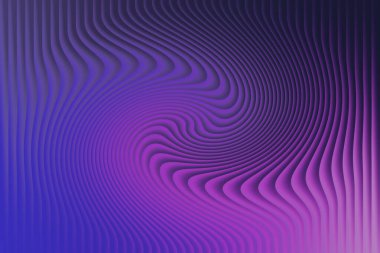 Büyüleyici soyut bir arka plan. Derin bir mor gradyanı olan canlı bir maviye, dinamik bir girdap deseni ve ince dalgalı çizgiler ile örtülmüş hareket ve derinlik hissi yaratıyor..