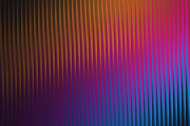 Ilık portakallar ve kırmızılardan canlı pembelere ve serin mavilere dönüşen renklerin gradyanı ile görsel olarak çarpıcı bir soyut kompozisyon. Dikey çizgilerin deseni dinamik ve dokulu bir his yaratır..