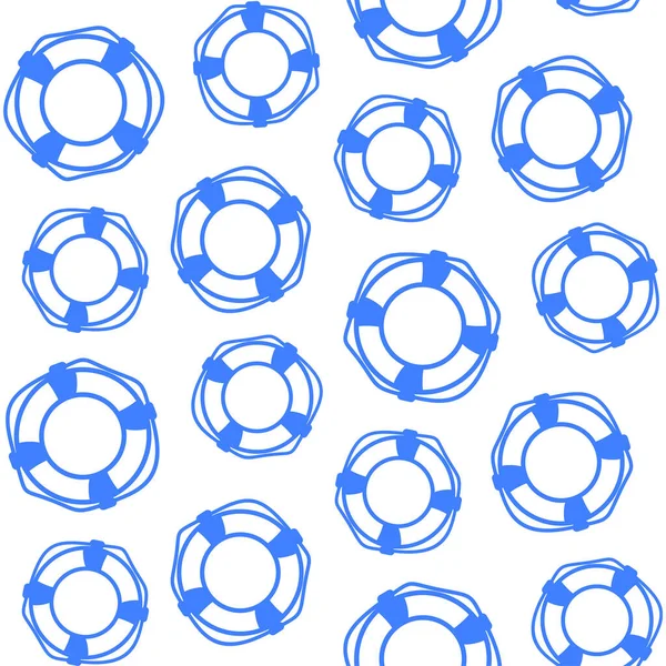 Bouées Sauvetage Bleues Sur Fond Blanc Symbole Vacances Mer Été — Image vectorielle