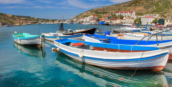 Fishing Boats Balaclava Beautiful Port Peninsula Crimea Black Sea Stock Image