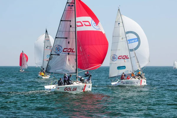 Odessa Ukraine May 2018 Team Athletes Participating Sailing Competition Regatta — Stock Photo, Image