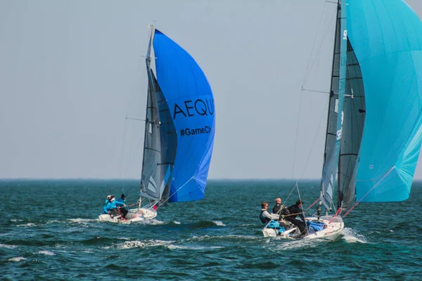 Odessa Ucrânia Maio 2018 Atletas Equipe Que Participam Competição Vela — Fotografia de Stock