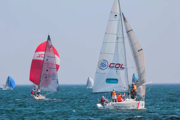 Team Athletes Participating Sailing Competition Regatta Held Odessa Ukraine Sb20 — Stock Photo, Image