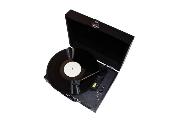 Retro Turntable Isolated White Background Vinyl Record Produced Ussr — Stock Photo, Image