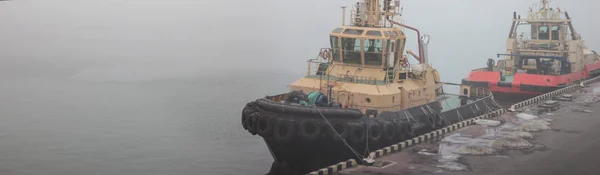 Due Rimorchiatori Trovano Molo Del Porto Porto Merci Odessa Ucraina — Foto Stock