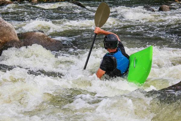 River Kayak Como Deporte Extremo Divertido Vida Movimiento Deportes Aire —  Fotos de Stock