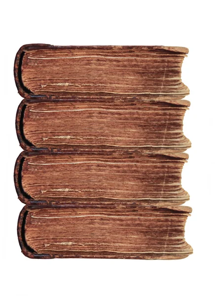 Stack of old books on a white background. Place for text — Stock Photo, Image