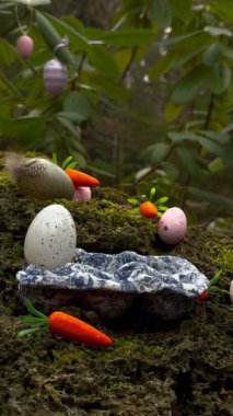 Yumurta ve çiçekli Paskalya arkaplanı