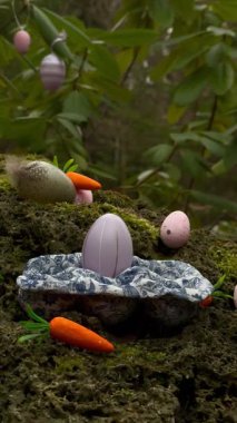 Yuvada çiçekli yumurtalar ve masada bir mum