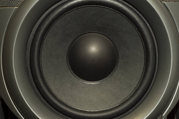 Speaker music Detail shot of some old round speakers.