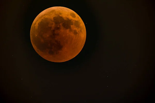 Jerusalem Isr Julho 2018 Eclipse Lunar Lua Vermelha Lua Sangrenta — Fotografia de Stock