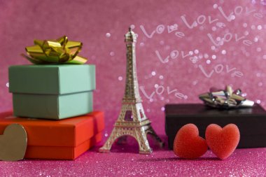 Güzel kokulu gül ahşap tablo Sevgililer günü Sevgililer günü romantik arka plan seviyorum Paris.