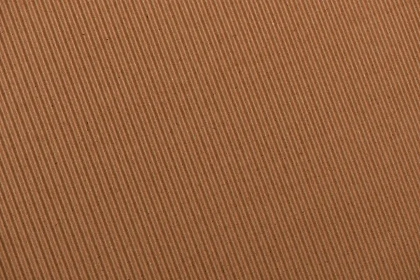 Corrugated Light Brown Cardboard Surface Closeup Background Textured Corrugated Striped — Stock Photo, Image