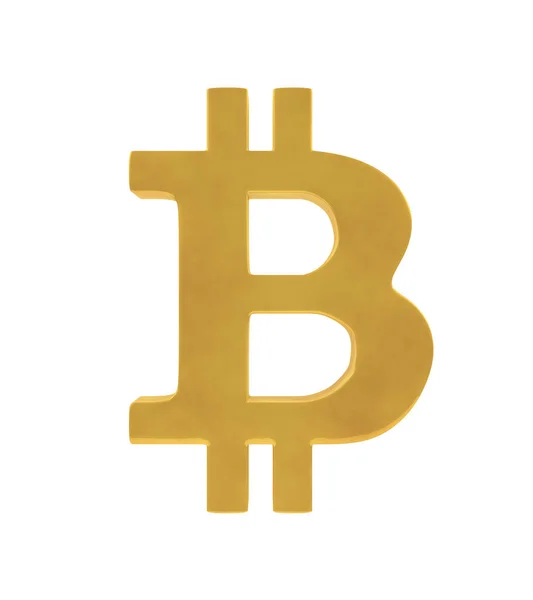Bitcoin Símbolo Ouro — Fotografia de Stock