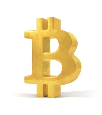  Bitcoin sembolü Altın 3d 