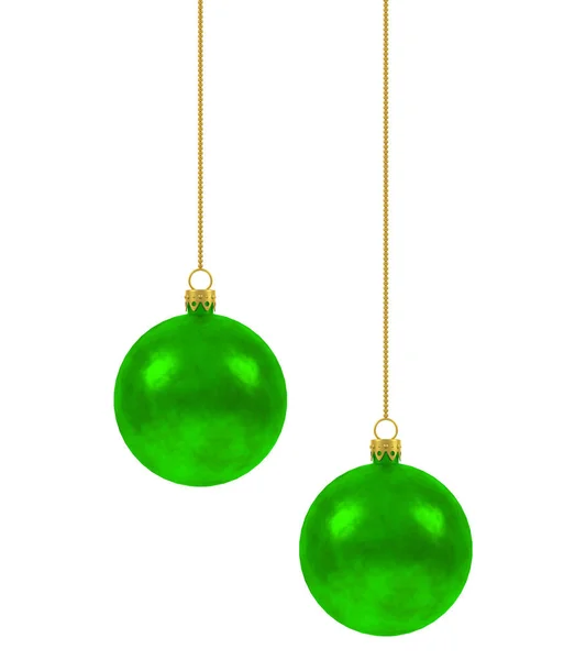 Christmas Balls Gold Green — Stock Photo, Image