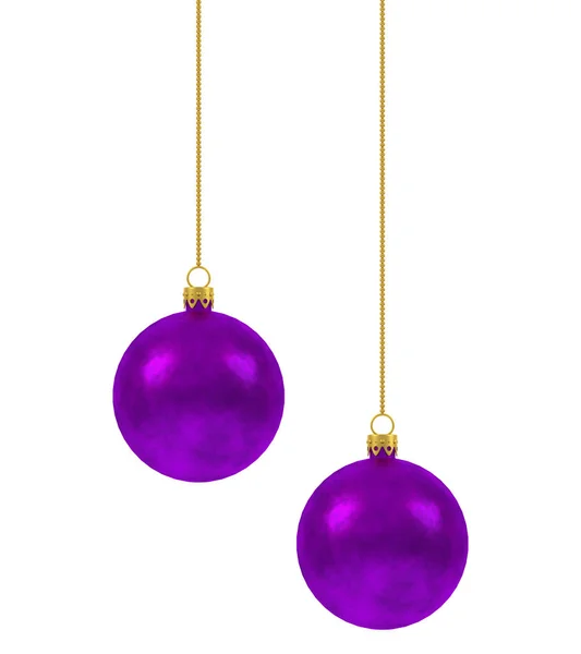 Palle Natale Oro Viola — Foto Stock