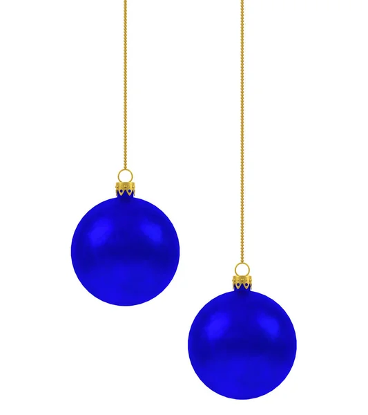 Kerst Ballen Goud Blauw — Stockfoto