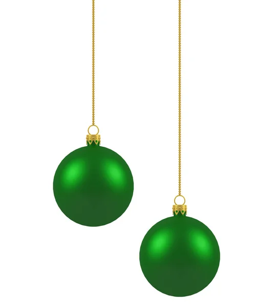 Bolas Natal Verde Ouro — Fotografia de Stock