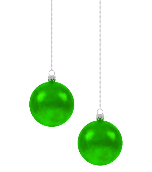 Christmas Balls Green Chrome — Stock Photo, Image