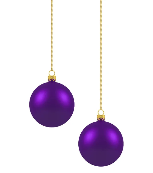 Bolas Natal Roxo Ouro — Fotografia de Stock