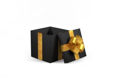 Açık Noel hediye siyah ve altın