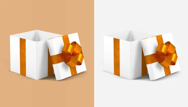 Cadeau Noël Ouvert Orange — Photo