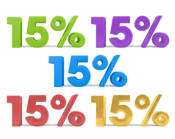 Percent Discount Various Colors — Stock Photo, Image