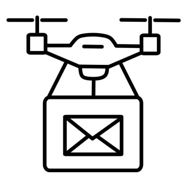 Drone Mail Delivery Icon  Futuristic Postal Service